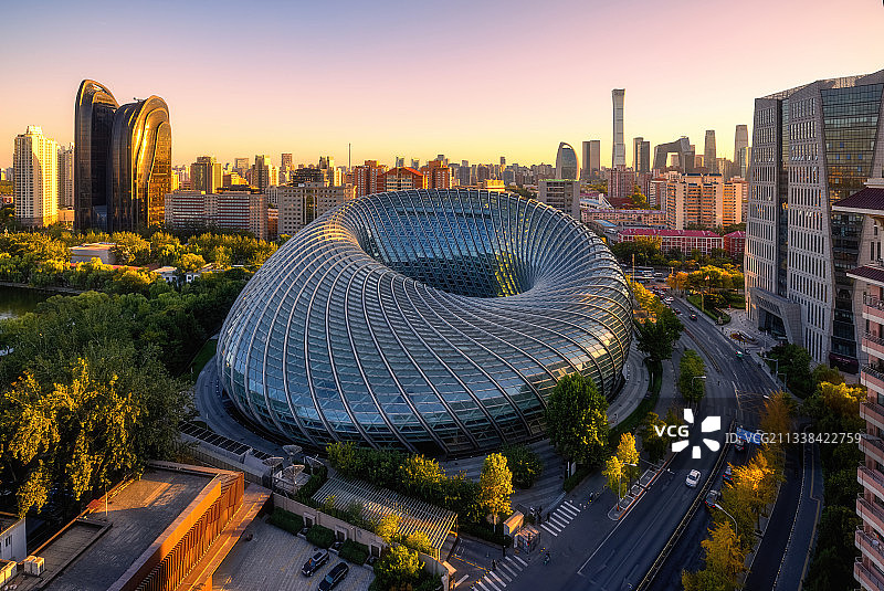 凤凰中心与北京市中心图片素材