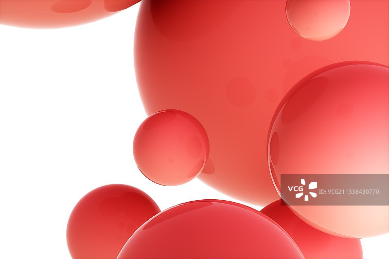 3D渲染的红色球体图片素材