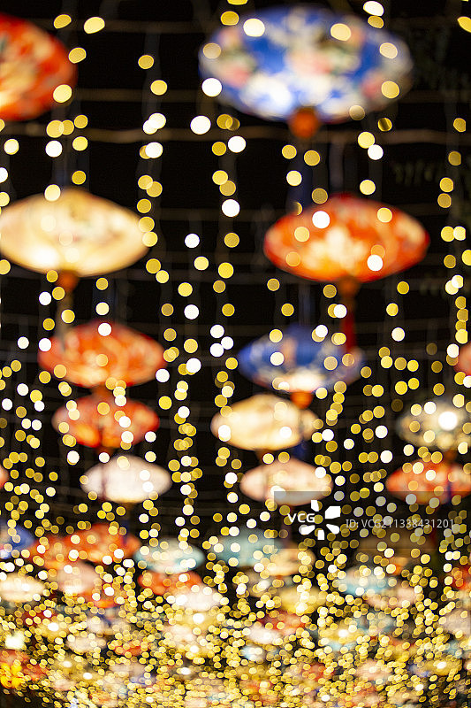 广西靖西市锦绣古镇夜景图片素材