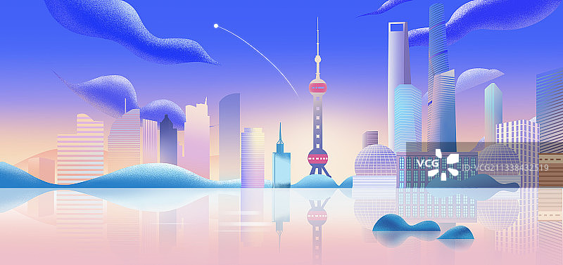 商务插画中国城市群北上广深上海扁平风社交媒体插画图片素材