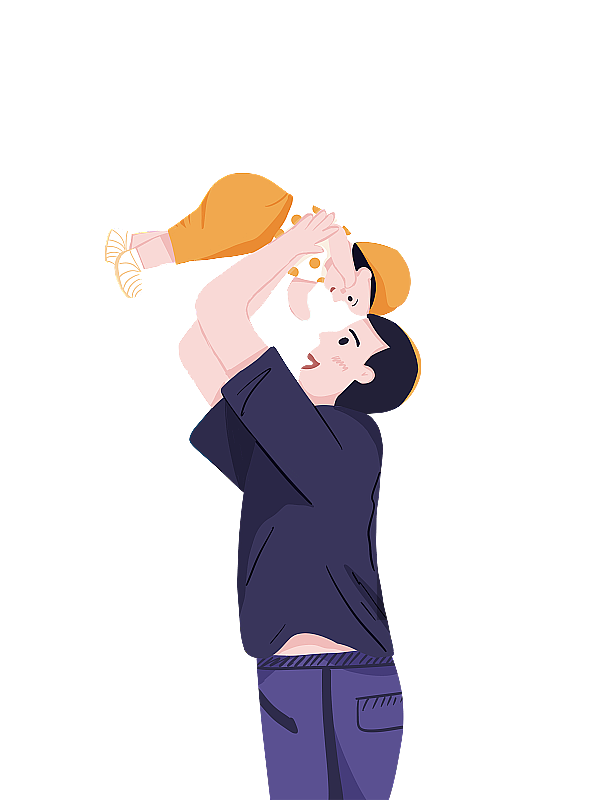 爸爸把孩子举过头顶图片素材