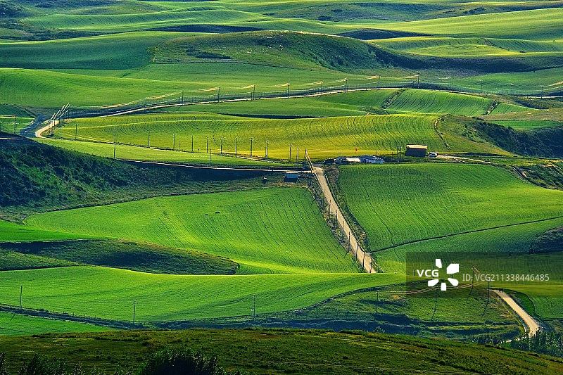 新疆裕民县吐尔加辽空中草原图片素材