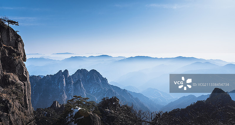 安徽黄山冬天自然风景图片素材