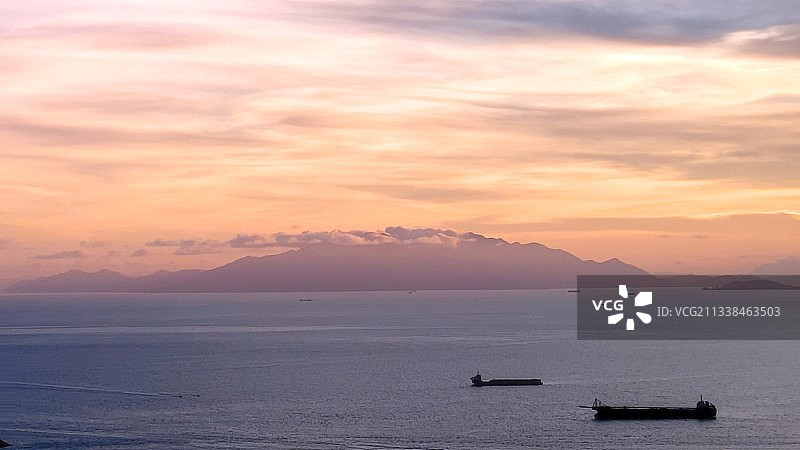 双月湾观景台夕阳图片素材