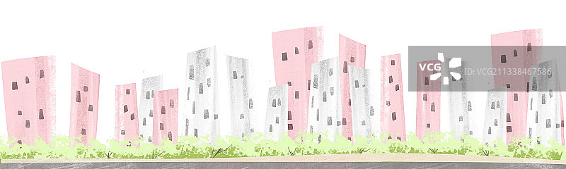 城市建筑插画元素图片素材