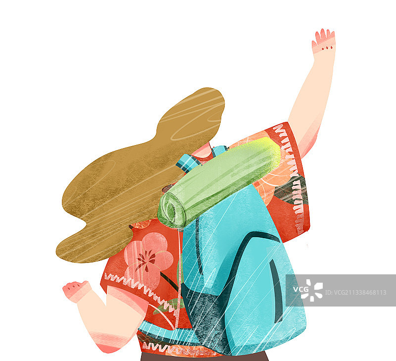 女性旅行插画元素图片素材