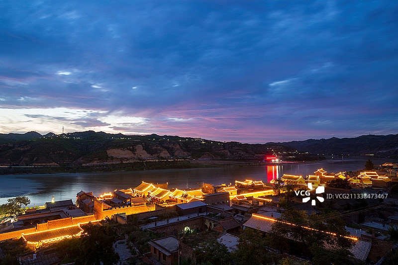 碛口古镇暮色图片素材