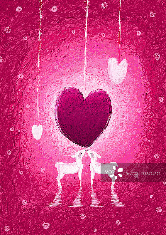 情人节创意唯美插画图片素材