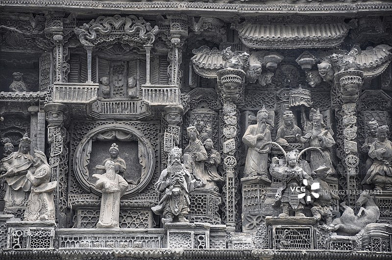 广州陈家祠砖雕图片素材