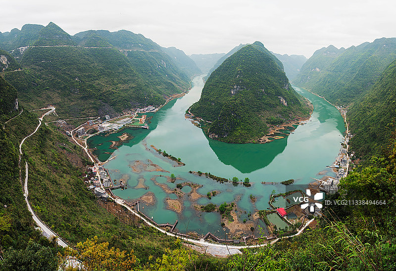 红水河第一湾图片素材