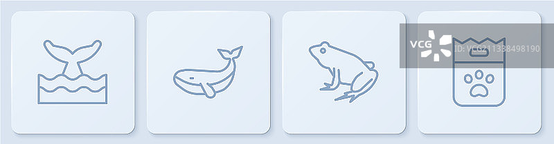 鲸鱼尾巴、海浪、青蛙和包图片素材