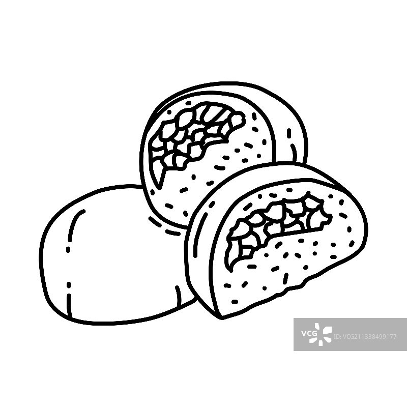 手绘或轮廓包子图标图片素材