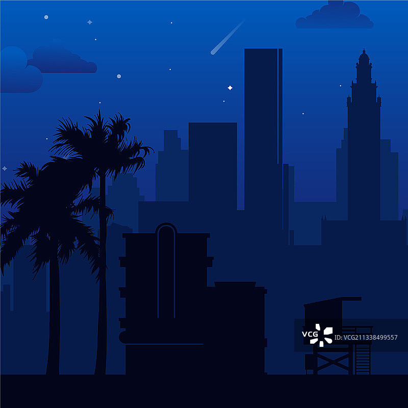 美国迈阿密著名城市景观背景图片素材