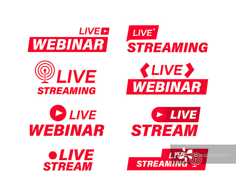 直播和网络研讨会图标合集图片素材