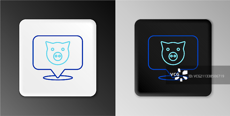 灰色背景上的小猪图标图片素材