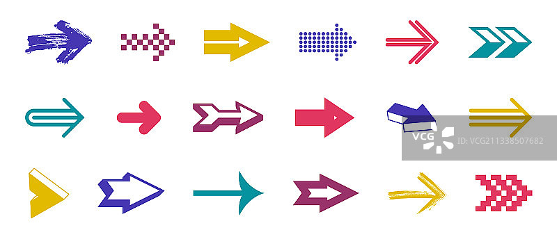 箭头符号大集合，不同形状风格图片素材
