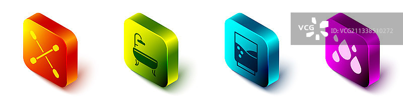 2.5D棉签浴缸玻璃杯套装图片素材