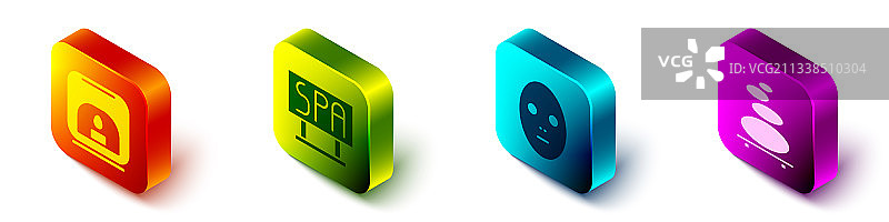 2.5D香薰灯SPA沙龙标志牌套装图片素材