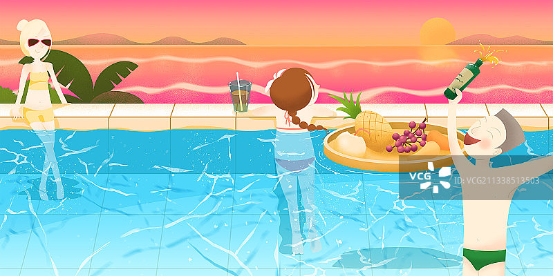 夏日泳池图片素材