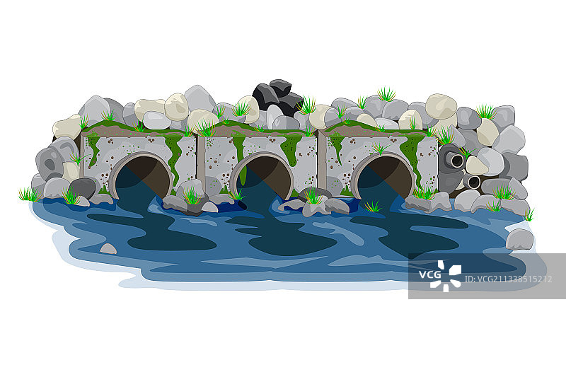 工业管道造成的水污染图片素材