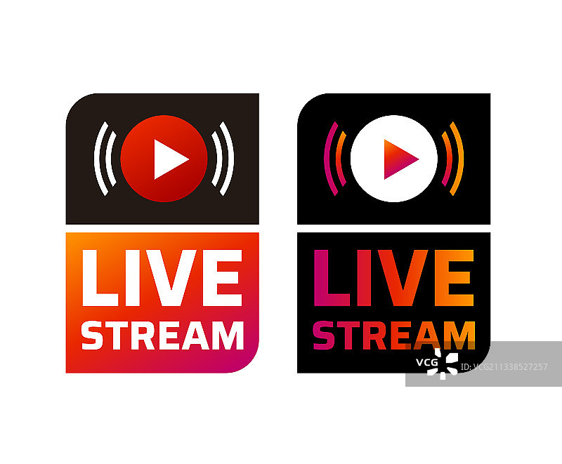 带播放按钮的直播符号图标图片素材