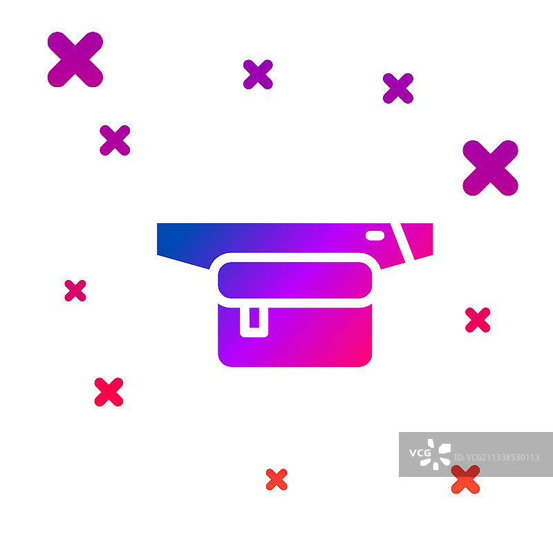 白色背景上的彩色腰包香蕉图标图片素材