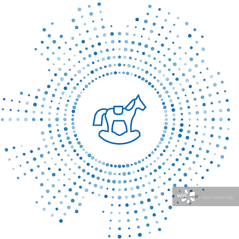 蓝色线条儿童摇摆木马图片素材