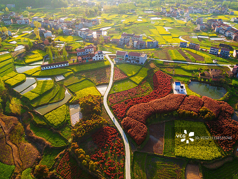 航拍陕西汉阴田园风光 我图片素材