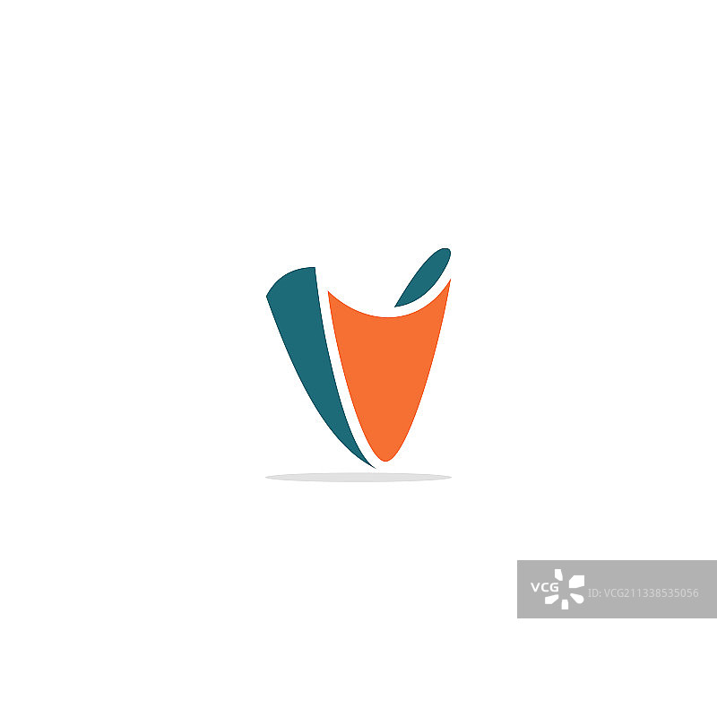 彩色抽象V形标志图片素材