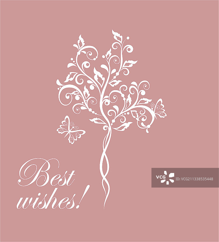 美丽树木婚礼卡片图片素材