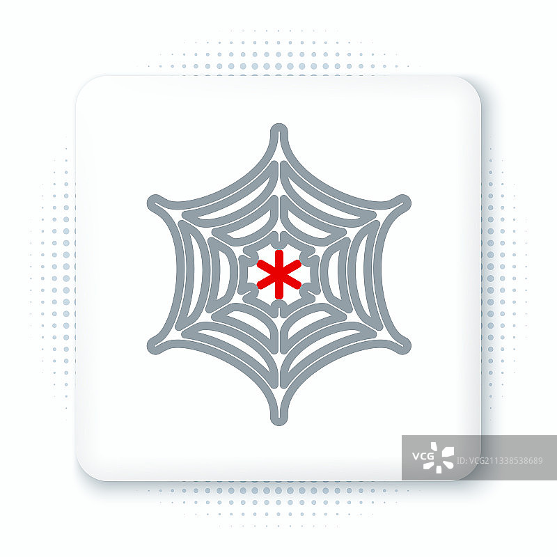 白色背景上的线性蜘蛛网图标图片素材