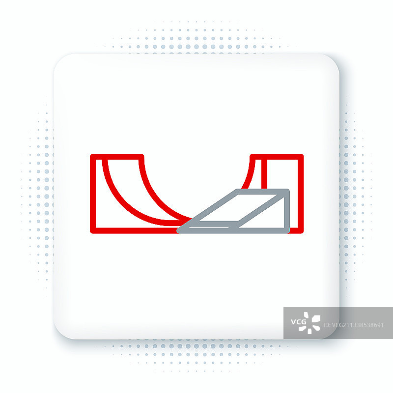 白色背景上的线条滑板公园图标图片素材