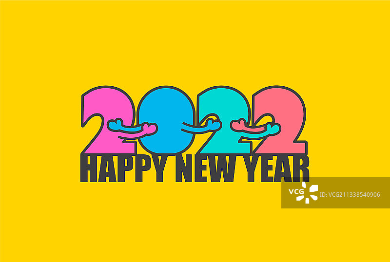 2022年新年数字拥抱图片素材