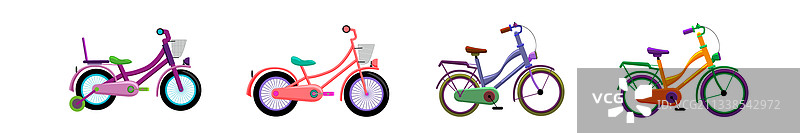 扁平风格的儿童自行车图片素材