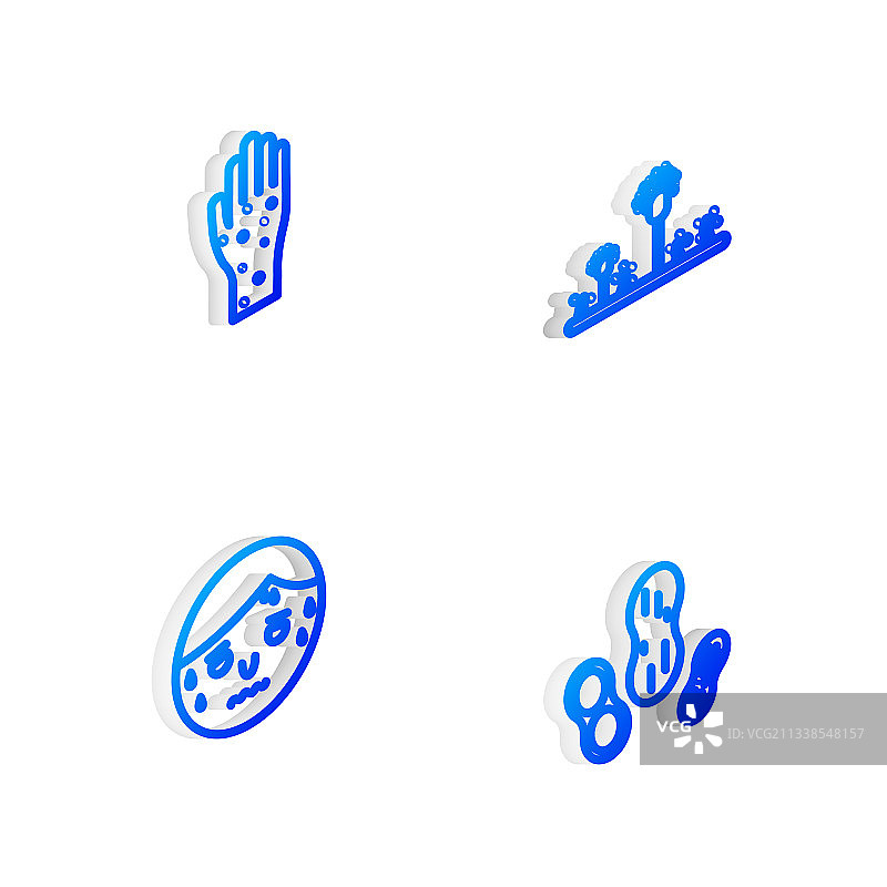 2.5D手持牛皮癣模具线条组合图片素材