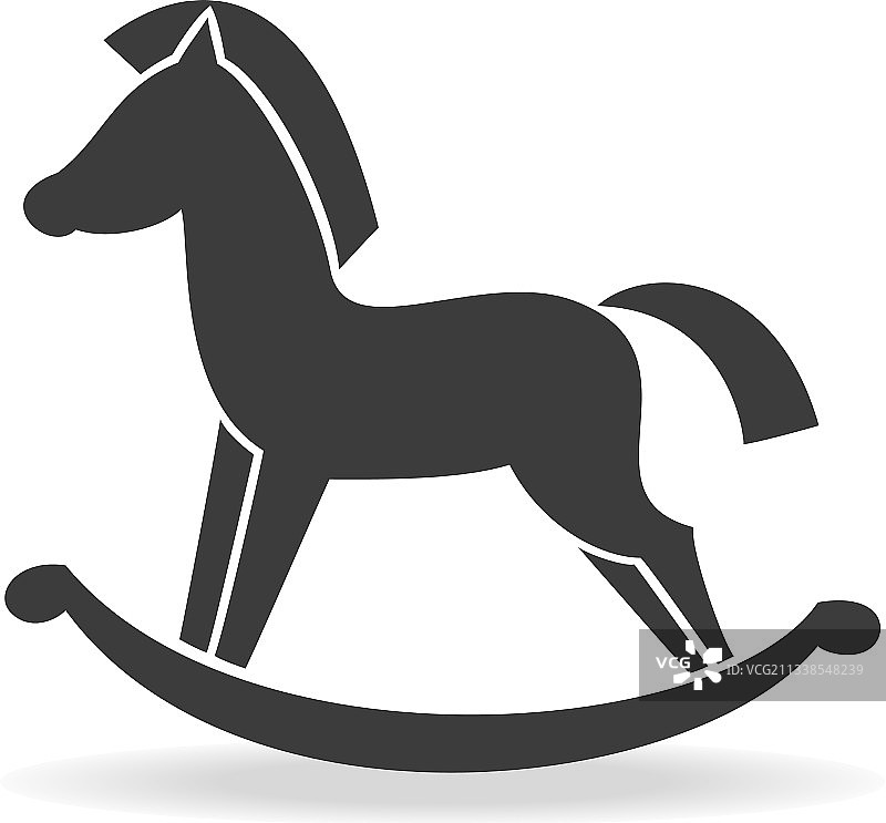 白色背景上的玩具马图标图片素材