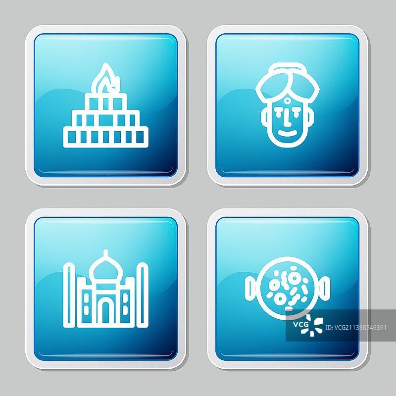 印度男子、泰姬陵与鸡肉图片素材