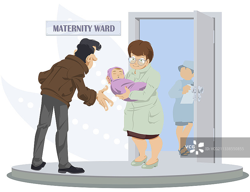 在妇产科病房的男子（医疗保健）图片素材