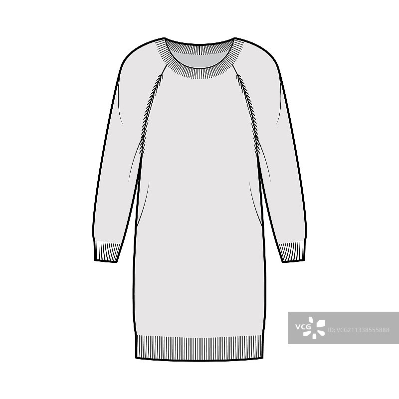 圆领连衣裙毛衣款式图图片素材