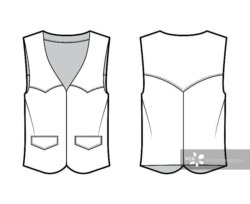 西部马甲背心款式设计图图片素材