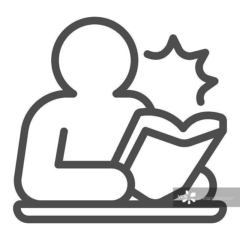 阅读书籍线性图标儿童读书日图片素材