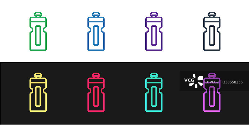 黑色背景上的健身摇摇杯图标图片素材