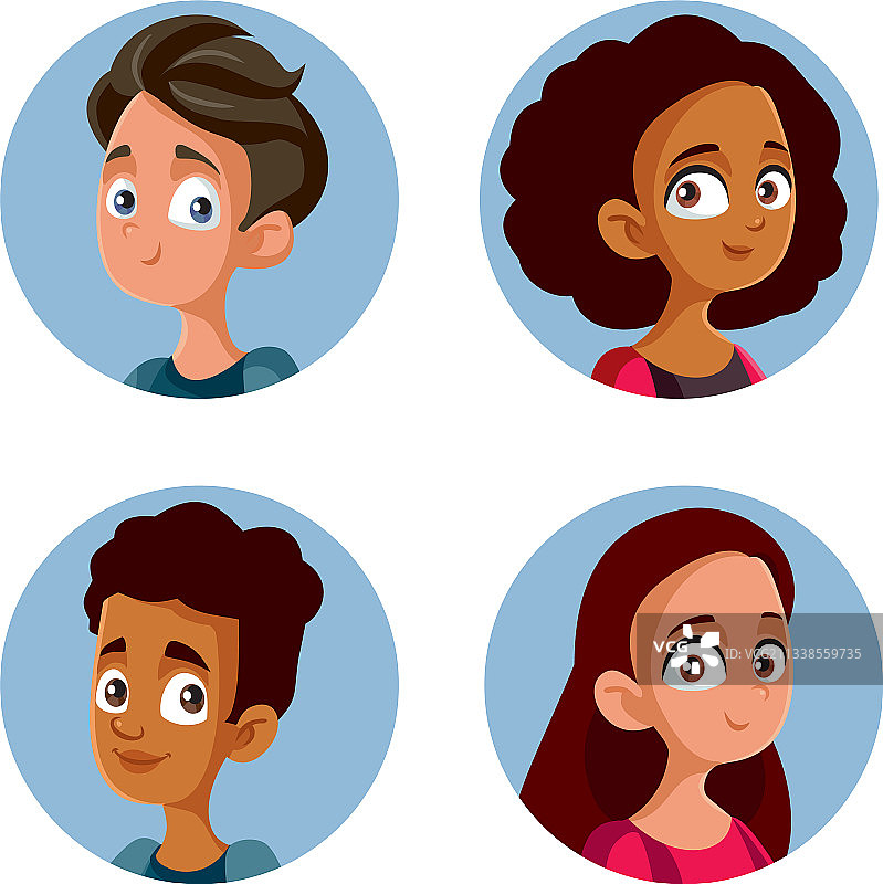 快乐的青少年头像合集图片素材