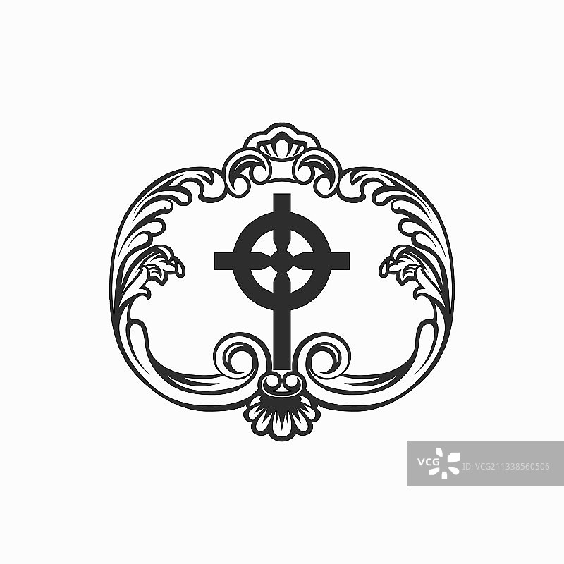教堂logo设计基督教十字架标志图片素材