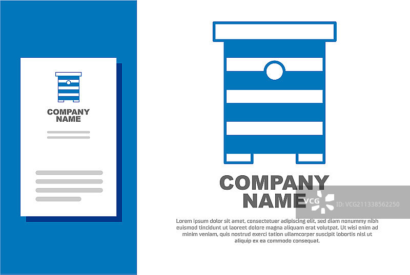 蓝色蜂箱图标图片素材
