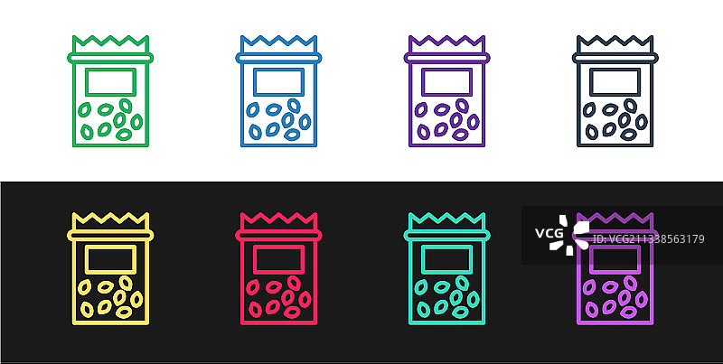 特定植物种子包线性图标图片素材