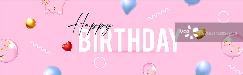 生日快乐与箔气球图片素材