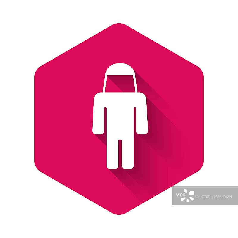 白色养蜂人带防护帽图标图片素材