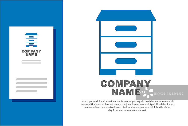 蓝色蜂箱图标图片素材