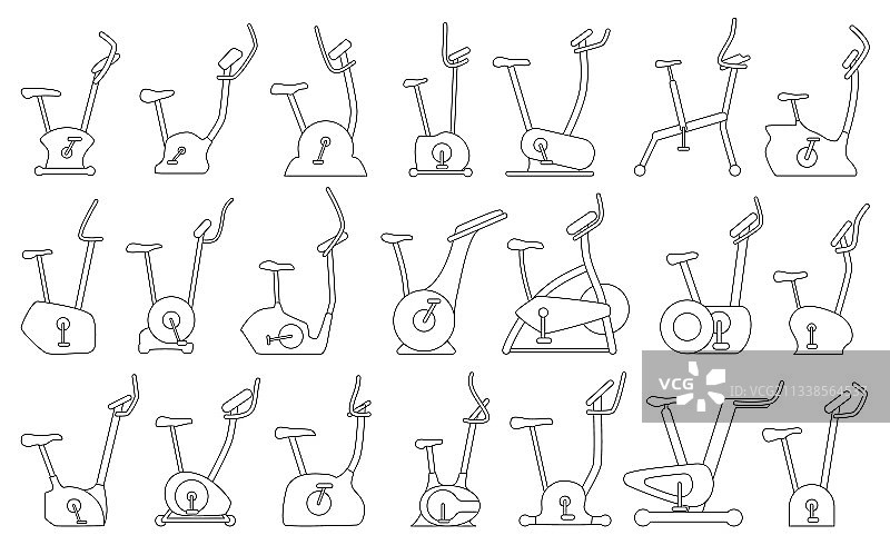 动感单车轮廓图标集（隔离）图片素材